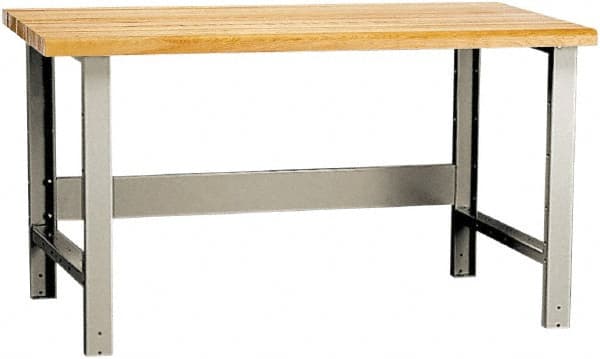 Rousseau Metal - 60 Wide x 30" Deep x 34" High, Laminated Hardwood Workbench - Fixed Legs - Exact Tooling