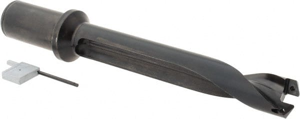 Allied Machine and Engineering - Series 32, 32 to 35mm Diam, 1-1/2" Diam Straight Shank with Flange, Straight Flute Spade Drill - 6-59/64" Max Depth, 8-31/32" Body Length, 11-21/32" OAL, Standard Length, Through Coolant - Exact Tooling