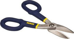 Irwin - 1-1/2" Length of Cut, Straight Pattern Tinner's Snip - 7" OAL, Vinyl Handle, 26 AWG Steel Capacity - Exact Tooling
