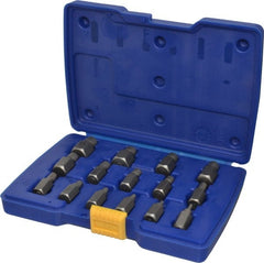 Irwin - 15 Piece Spiral Flute Screw Extractor Set - Screw Range 1/8 to 9/16" - Exact Tooling