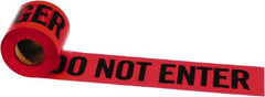 Irwin - 1,000' Long x 3" Wide Roll, Polyethylene, Black & Yellow Barricade Tape - Message: Caution - Construction Area - Exact Tooling