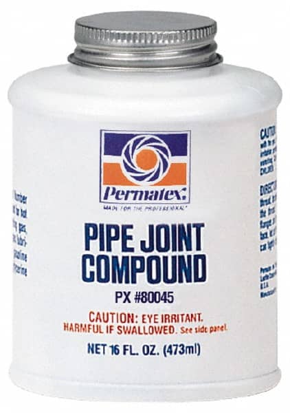 Permatex - 16 oz Brush Top Can Black Pipe Sealant - 400°F Max Working Temp, Seals & Secures Metal Fittings - Exact Tooling