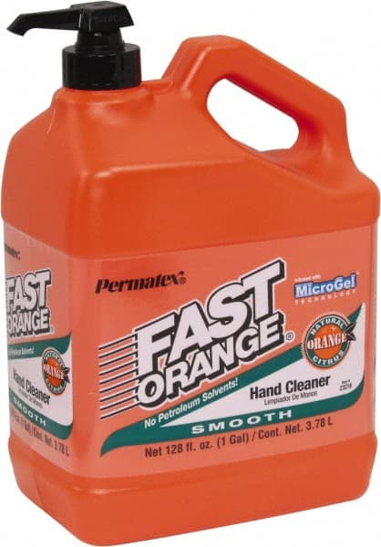 Permatex - 1 Gal Pump Bottle Liquid Hand Cleaner - Orange (Color), Citrus Scent - Exact Tooling