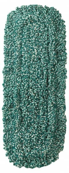 Rubbermaid - 24" Long x 5" Wide Microfiber Dust Mop Head - Slip-On/Slip-Through Backing, Green, Looped Head - Exact Tooling