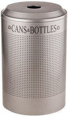 Rubbermaid - 26 Gal Silver Round Recycling Container - Steel, 30-7/8" High - Exact Tooling