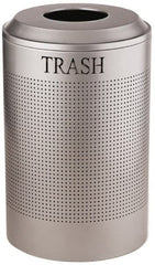 Rubbermaid - 26 Gal Silver Round Recycling Container - Steel, 30-7/8" High - Exact Tooling