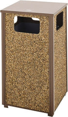 Rubbermaid - 48 Gal Brown Square Trash Can - Steel, 40" High x 26" Long x 26" Wide - Exact Tooling