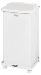 Rubbermaid - 12 Gal Square Unlabeled Trash Can - 23" High x 12" Long x 12" Wide, White, Steel - Exact Tooling