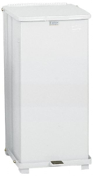 Rubbermaid - 24 Gal Square Unlabeled Trash Can - 30" High x 15" Long x 15" Wide, White, Steel - Exact Tooling