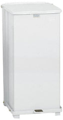 Rubbermaid - 24 Gal Square Unlabeled Trash Can - 30" High x 15" Long x 15" Wide, White, Steel - Exact Tooling