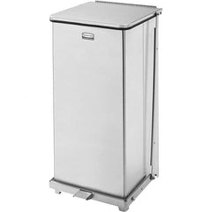 Rubbermaid - 24 Gal Square Unlabeled Trash Can - 30" High x 15" Long x 15" Wide, Stainless Steel - Exact Tooling