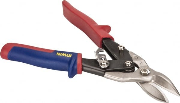 Irwin - 1-5/16" Length of Cut, Left Pattern Aviation Snip - 10" OAL, ProTouch Handle, 18 AWG Steel Capacity - Exact Tooling