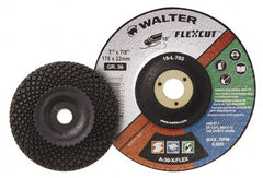 WALTER Surface Technologies - 7" Diam x 7/8" Hole, 24 Grit Surface Grinding Wheel - Aluminum Oxide, Very Coarse Grade, 8,600 Max RPM - Exact Tooling