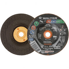 WALTER Surface Technologies - 4-1/2" Diam x 5/8" Hole, 100 Grit Surface Grinding Wheel - Aluminum Oxide, Fine Grade, 13,300 Max RPM - Exact Tooling