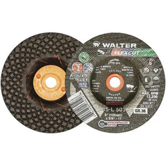 WALTER Surface Technologies - 5" Diam x 5/8" Hole, 36 Grit Surface Grinding Wheel - Aluminum Oxide, Very Coarse Grade, 12,200 Max RPM - Exact Tooling
