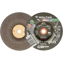 WALTER Surface Technologies - 5" Diam x 5/8" Hole, 60 Grit Surface Grinding Wheel - Aluminum Oxide, Medium Grade, 12,200 Max RPM - Exact Tooling