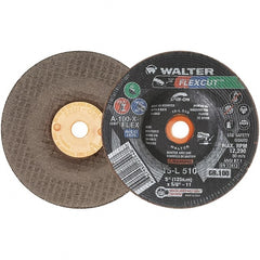 WALTER Surface Technologies - 5" Diam x 5/8" Hole, 100 Grit Surface Grinding Wheel - Aluminum Oxide, Fine Grade, 12,200 Max RPM - Exact Tooling