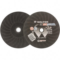 WALTER Surface Technologies - 9" 30 Grit Aluminum Oxide Cutoff Wheel - 5/64" Thick, 7/8" Arbor, 6,800 Max RPM, Use with Angle Grinders - Exact Tooling