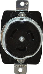 Hubbell Wiring Device-Kellems - 250 VAC, 50 Amp, Self Grounding Receptacle - 3 Poles, 4 Wire, Female End, Black - Exact Tooling