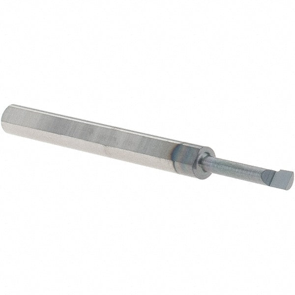 Scientific Cutting Tools - 0.075" Min Bore Diam, 3/8" Max Bore Depth, 1/8 Shank Diam, Radial Relief Boring Bar - Right Hand Cut, Solid Carbide, AlTiN+ Finish - Exact Tooling
