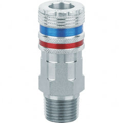 Dynabrade - 1/2 Male NPT Pneumatic Hose Coupler - Steel/Brass, 1/2" Body Diam - Exact Tooling