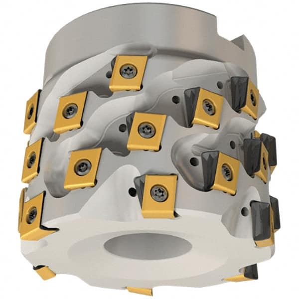 Iscar - 12 Inserts, 63mm Cut Diam, 27mm Arbor Diam, 36mm Max Depth of Cut, Indexable Square-Shoulder Face Mill - 0/90° Lead Angle, 60mm High, T490 LN.. 1306 Insert Compatibility, Through Coolant, Series Helitang - Exact Tooling