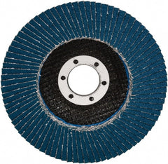 3M - 60 Grit, 7" Disc Diam, 7/8" Center Hole, Type 29 Zirconia Alumina Flap Disc - 8,600 Max RPM, Cloth Backing, Arbor Attaching System, Coated - Exact Tooling