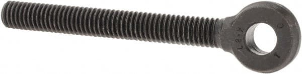Gibraltar - 3/8-16, External Male Thread, Alloy Steel, Eye Hole Head, Rod End - Black Oxide Finish, 3/8" Shank Diam, 3-1/2" Hole Center to End, Grade 4140, 3" Thread Length - Exact Tooling