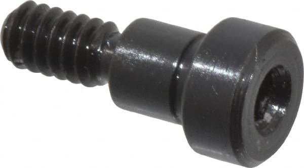 Gibraltar - 1/4" Shoulder Diam x 1/4" Shoulder Length, #10-24 UNC, Hex Socket Shoulder Screw - 1137 Steel, Black Oxide Finish, 3/16" Head Height x 3/8" Head Diam - Exact Tooling