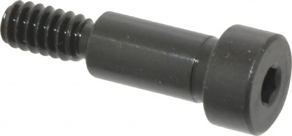 Gibraltar - 1/4" Shoulder Diam x 1/2" Shoulder Length, #10-24 UNC, Hex Socket Shoulder Screw - 1137 Steel, Black Oxide Finish, 3/16" Head Height x 3/8" Head Diam - Exact Tooling