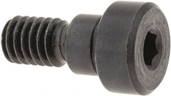 Gibraltar - 3/8" Shoulder Diam x 1/4" Shoulder Length, 5/16-18 UNC, Hex Socket Shoulder Screw - 1137 Steel, Black Oxide Finish, 1/4" Head Height x 9/16" Head Diam - Exact Tooling