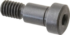 Gibraltar - 3/8" Shoulder Diam x 1/2" Shoulder Length, 5/16-18 UNC, Hex Socket Shoulder Screw - 1137 Steel, Black Oxide Finish, 1/4" Head Height x 9/16" Head Diam - Exact Tooling