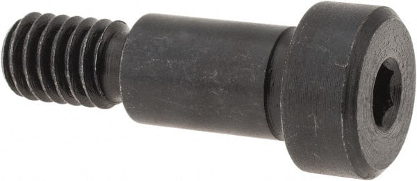 Gibraltar - 3/8" Shoulder Diam x 5/8" Shoulder Length, 5/16-18 UNC, Hex Socket Shoulder Screw - 1137 Steel, Black Oxide Finish, 1/4" Head Height x 9/16" Head Diam - Exact Tooling