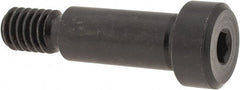 Gibraltar - 3/8" Shoulder Diam x 7/8" Shoulder Length, 5/16-18 UNC, Hex Socket Shoulder Screw - 1137 Steel, Black Oxide Finish, 1/4" Head Height x 9/16" Head Diam - Exact Tooling