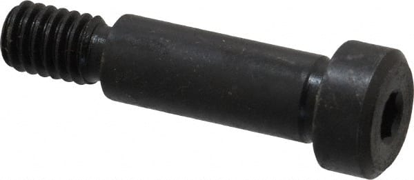 Gibraltar - 3/8" Shoulder Diam x 1" Shoulder Length, 5/16-18 UNC, Hex Socket Shoulder Screw - 1137 Steel, Black Oxide Finish, 1/4" Head Height x 9/16" Head Diam - Exact Tooling