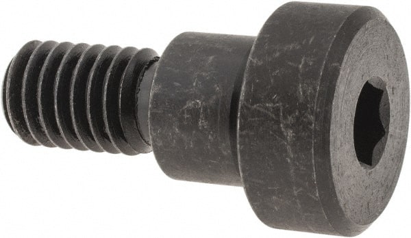Gibraltar - 1/2" Shoulder Diam x 3/8" Shoulder Length, 3/8-16 UNC, Hex Socket Shoulder Screw - 1137 Steel, Black Oxide Finish, 5/16" Head Height x 3/4" Head Diam - Exact Tooling