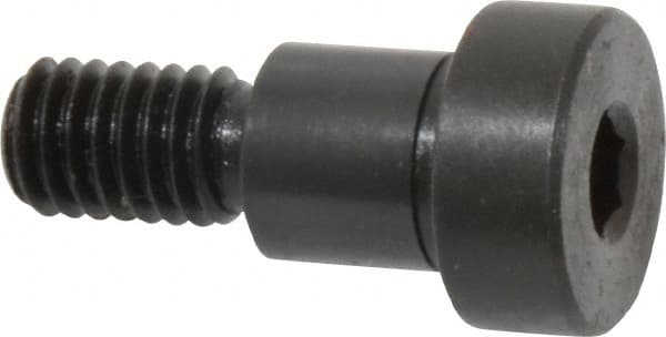 Gibraltar - 1/2" Shoulder Diam x 1/2" Shoulder Length, 3/8-16 UNC, Hex Socket Shoulder Screw - 1137 Steel, Black Oxide Finish, 5/16" Head Height x 3/4" Head Diam - Exact Tooling