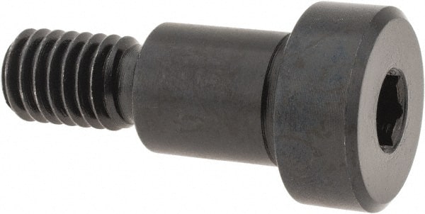 Gibraltar - 1/2" Shoulder Diam x 5/8" Shoulder Length, 3/8-16 UNC, Hex Socket Shoulder Screw - 1137 Steel, Black Oxide Finish, 5/16" Head Height x 3/4" Head Diam - Exact Tooling