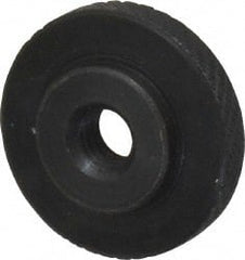 Gibraltar - #10-32 UNF Thread, Black Oxide Finish, Steel Round Knurled Check Nut - 3/16" Overall Height, 3/4" Head Diam, 7/16" Base Diam - Exact Tooling