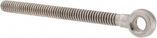Gibraltar - 1/4-20, External Male Thread, Stainless Steel, Eye Hole Head, Rod End - Uncoated, 1/4" Shank Diam, 3" Hole Center to End, Grade 304, 2-1/2" Thread Length - Exact Tooling