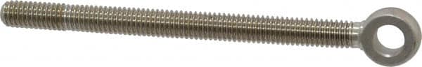 Gibraltar - 3/8-16, External Male Thread, Stainless Steel, Eye Hole Head, Rod End - Uncoated, 3/8" Shank Diam, 5" Hole Center to End, Grade 304, 4-1/2" Thread Length - Exact Tooling
