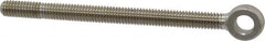 Gibraltar - 3/8-16, External Male Thread, Stainless Steel, Eye Hole Head, Rod End - Uncoated, 3/8" Shank Diam, 5" Hole Center to End, Grade 304, 4-1/2" Thread Length - Exact Tooling