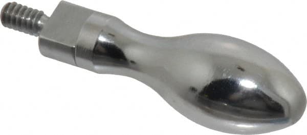 Gibraltar - 10-24 Threaded Stem, Revolving Handwheel & Machine Handle - Carbon Steel Bulb Shape Handle, 3/8" Long Carbon Steel Stem, 1-7/8" Handle Length, 2-1/4" OAL - Exact Tooling