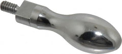 Gibraltar - 10-24 Threaded Stem, Revolving Handwheel & Machine Handle - Carbon Steel Bulb Shape Handle, 3/8" Long Carbon Steel Stem, 1-7/8" Handle Length, 2-1/4" OAL - Exact Tooling