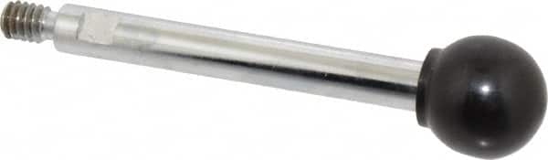 Gibraltar - 1/4-20 Stem, 3/4" Knob Diam, 5/16" Shaft Diam, Gear Lever Arm with Ball Knob - 3/8" Thread Length, 3.1" Handle Length, Steel Shaft, Phenolic Knob - Exact Tooling