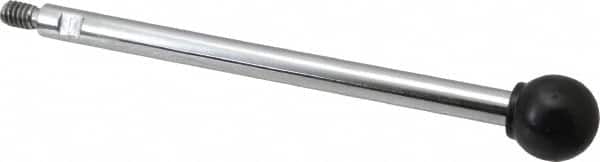 Gibraltar - 1/4-20 Stem, 3/4" Knob Diam, 0.31" Shaft Diam, Gear Lever Arm with Ball Knob - 3/8" Thread Length, 5.2" Handle Length, Steel Shaft, Phenolic Knob - Exact Tooling