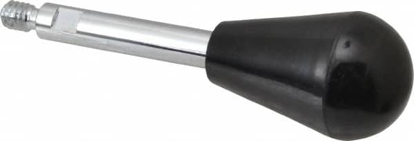 Gibraltar - 1/4-20 Stem, 1" Knob Diam, 0.31" Shaft Diam, Gear Lever Arm with Oval Knob - 3/8" Thread Length, 3.2" Handle Length, Steel Shaft, Phenolic Knob - Exact Tooling