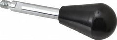 Gibraltar - 1/4-20 Stem, 1" Knob Diam, 0.31" Shaft Diam, Gear Lever Arm with Oval Knob - 3/8" Thread Length, 3.2" Handle Length, Steel Shaft, Phenolic Knob - Exact Tooling