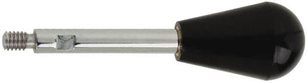 Gibraltar - 1/4-20 Stem, 1" Knob Diam, 0.31" Shaft Diam, Gear Lever Arm with Oval Knob - 3/8" Thread Length, 3.4" Handle Length, Steel Shaft, Phenolic Knob - Exact Tooling