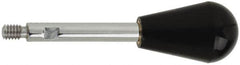 Gibraltar - 1/4-20 Stem, 1" Knob Diam, 0.31" Shaft Diam, Gear Lever Arm with Oval Knob - 3/8" Thread Length, 3.4" Handle Length, Steel Shaft, Phenolic Knob - Exact Tooling